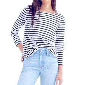 J. Crew Striped Boatneck Top
